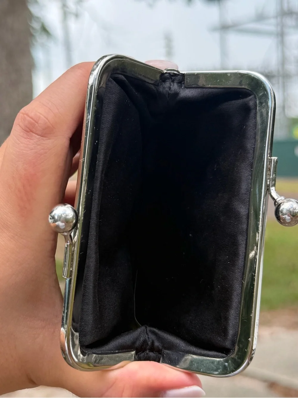 Vintage Coach Black Patent Leather Kisslock Coin Purse